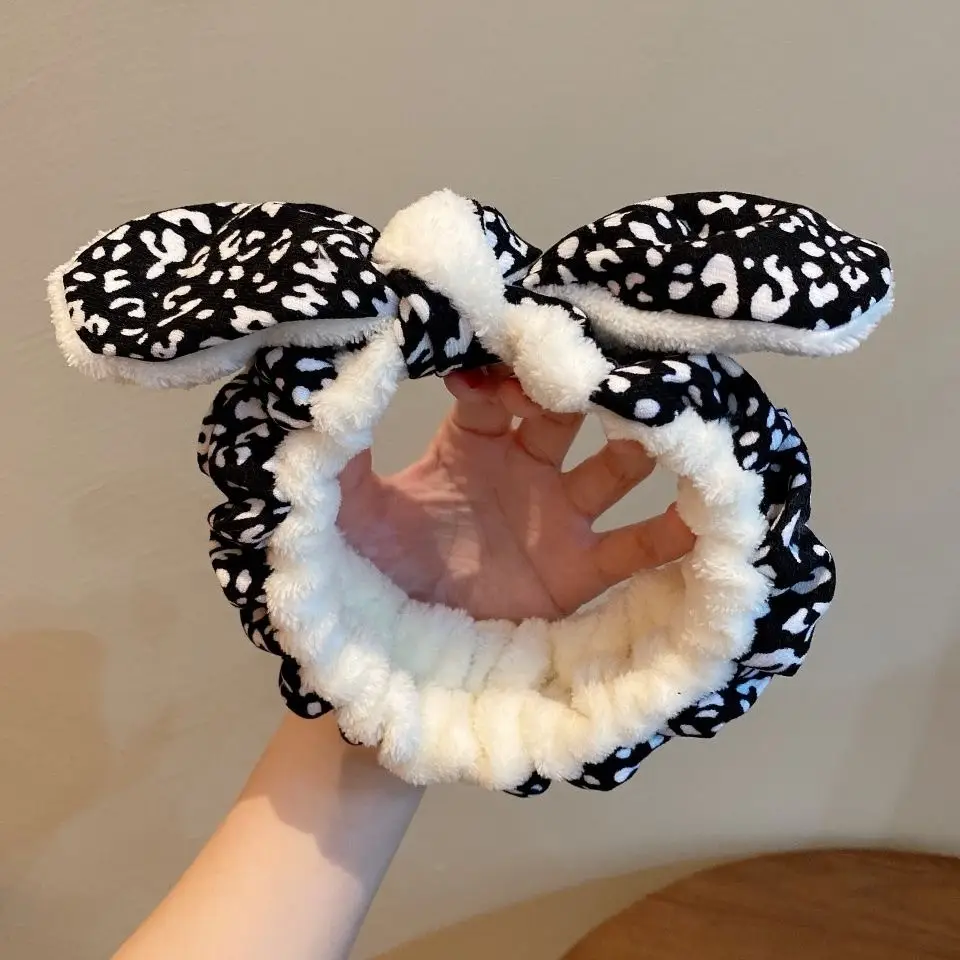 Plush Bear Hairband for Girls Pink Autumn Winter
