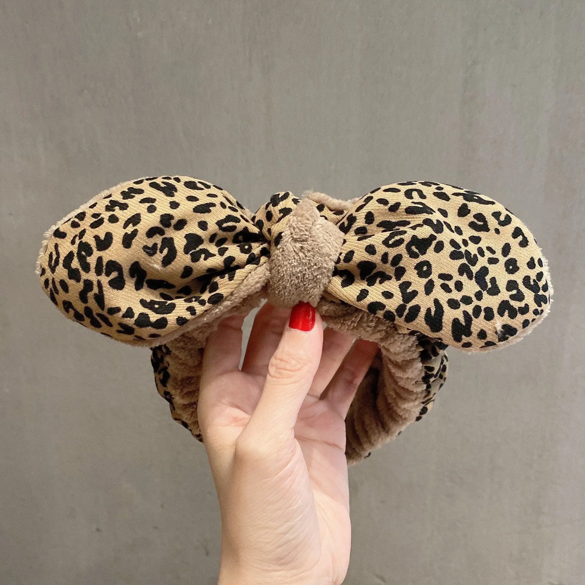 Plush Bear Hairband for Girls Pink Autumn Winter