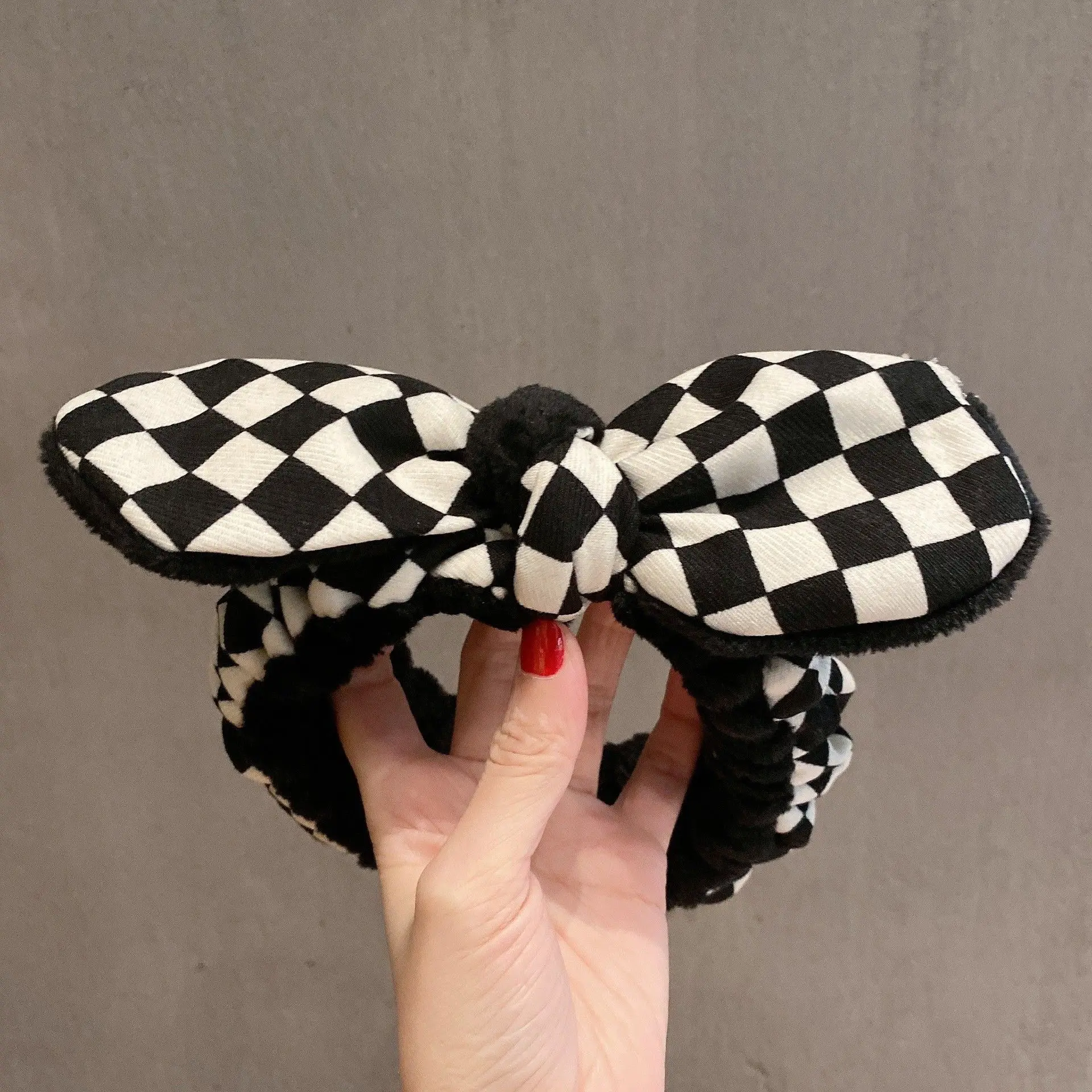 Plush Bear Hairband for Girls Pink Autumn Winter