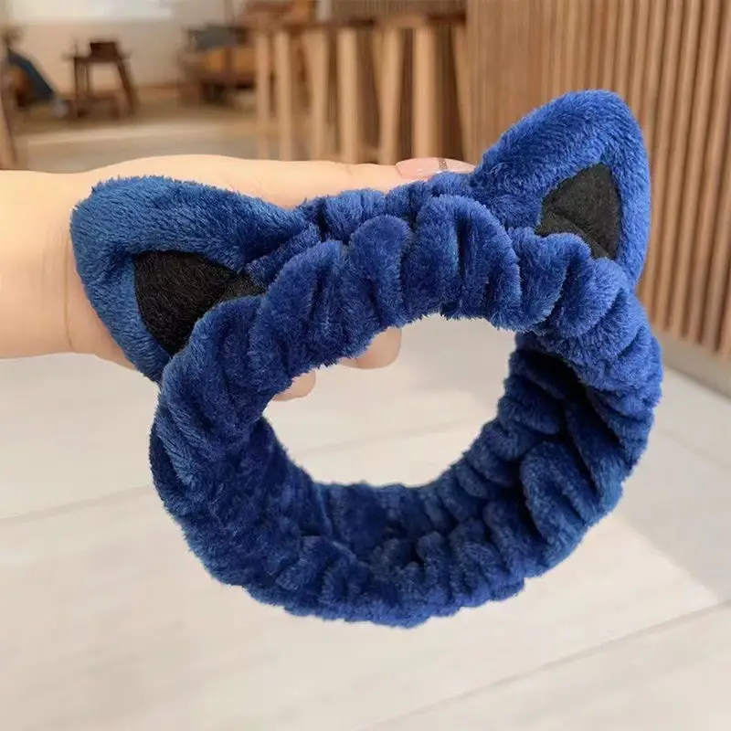 Plush Bear Hairband for Girls Pink Autumn Winter