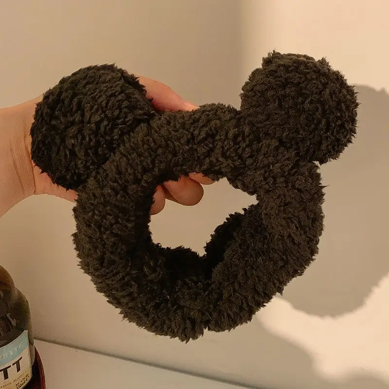 Plush Bear Hairband for Girls Pink Autumn Winter