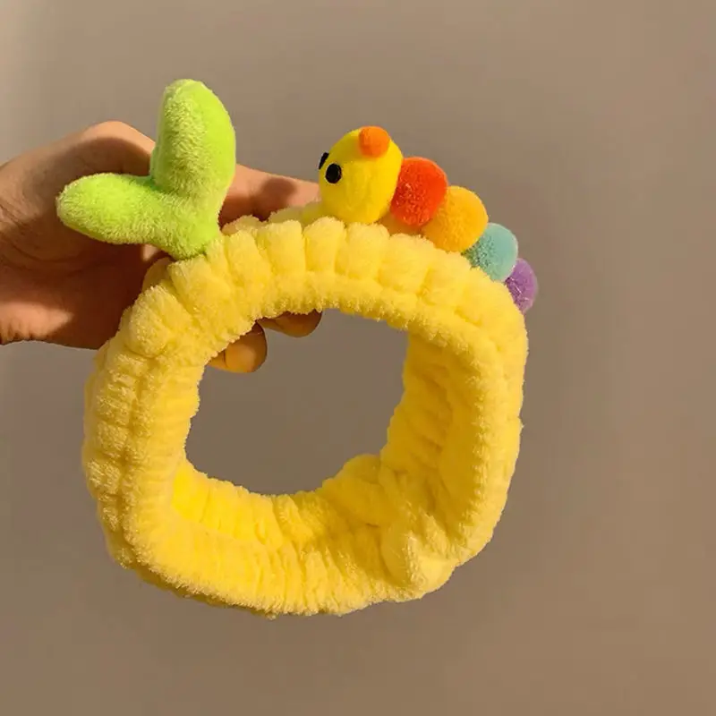 Plush Bear Hairband for Girls Pink Autumn Winter