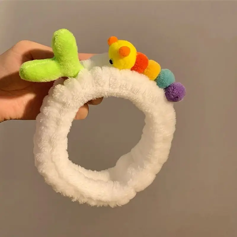 Plush Bear Hairband for Girls Pink Autumn Winter