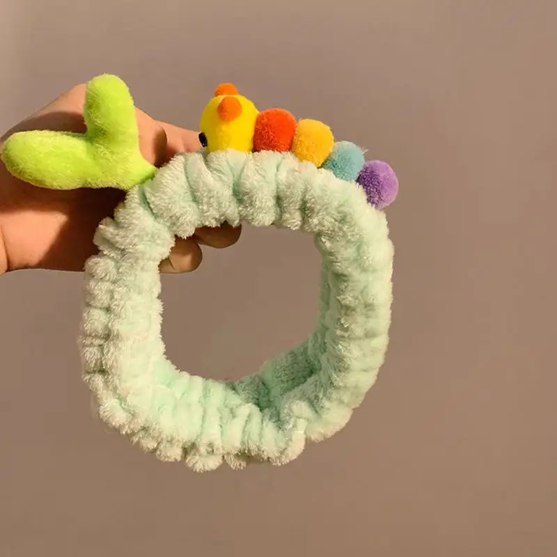 Plush Bear Hairband for Girls Pink Autumn Winter