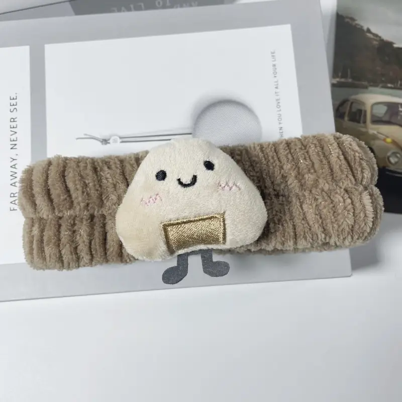 Plush Bear Hairband for Girls Pink Autumn Winter