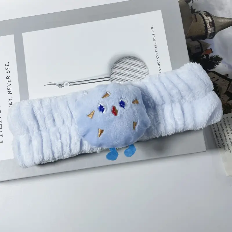 Plush Bear Hairband for Girls Pink Autumn Winter