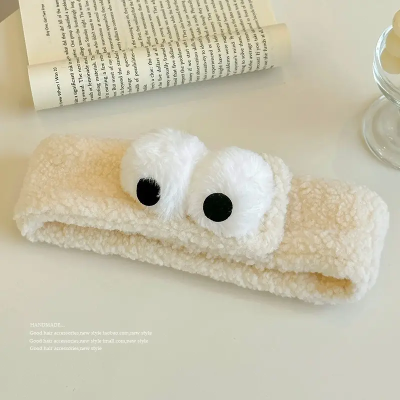 Plush Bear Hairband for Girls Pink Autumn Winter