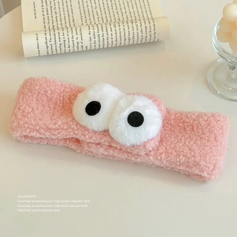 Plush Bear Hairband for Girls Pink Autumn Winter