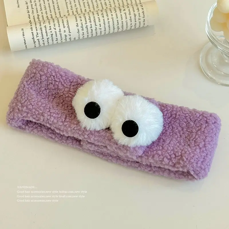 Plush Bear Hairband for Girls Pink Autumn Winter