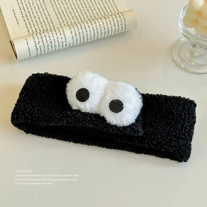 Plush Bear Hairband for Girls Pink Autumn Winter