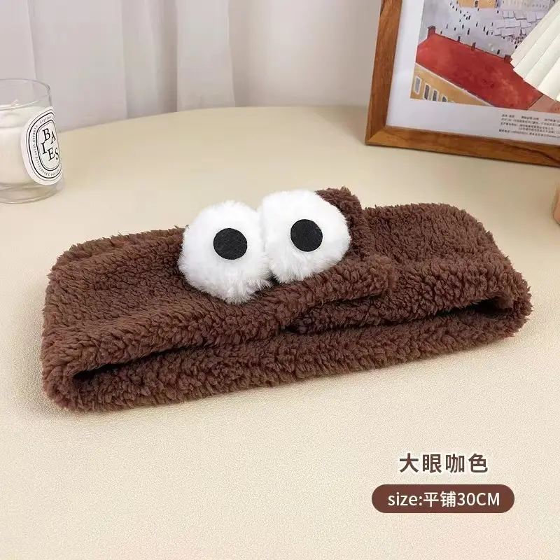 Plush Bear Hairband for Girls Pink Autumn Winter