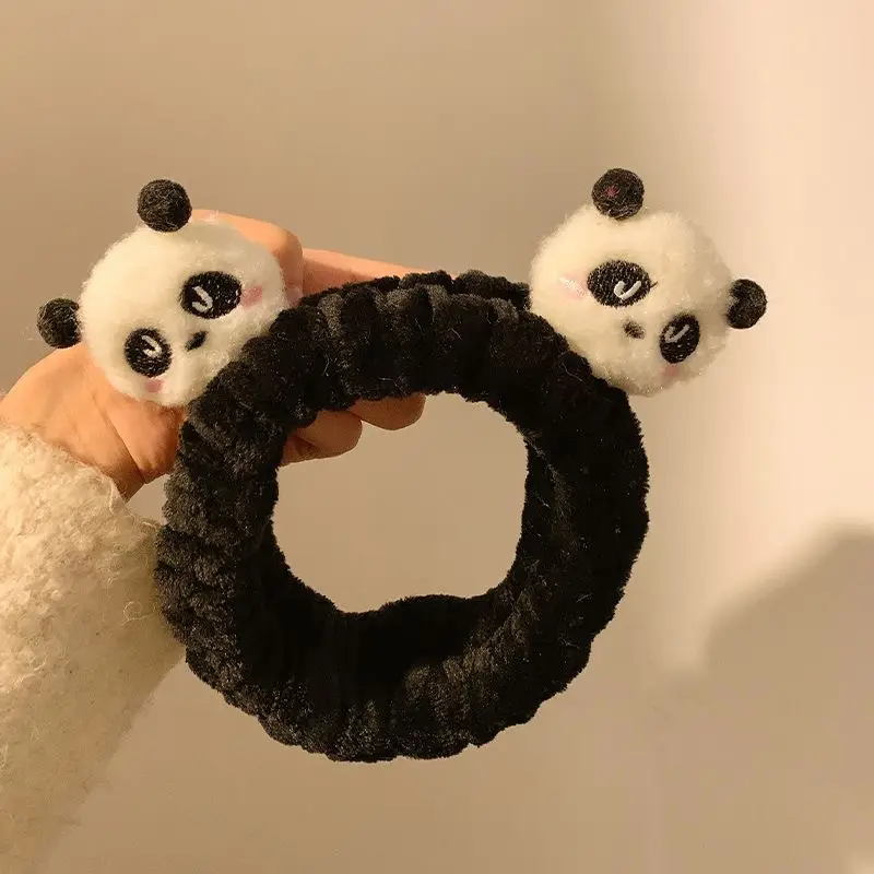 Plush Bear Hairband for Girls Pink Autumn Winter