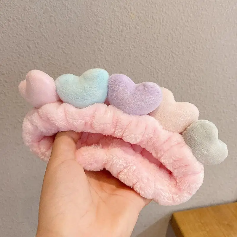 Plush Bear Hairband for Girls Pink Autumn Winter