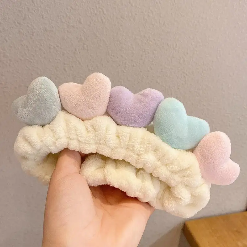 Plush Bear Hairband for Girls Pink Autumn Winter
