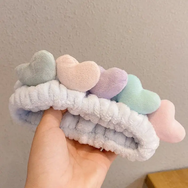 Plush Bear Hairband for Girls Pink Autumn Winter