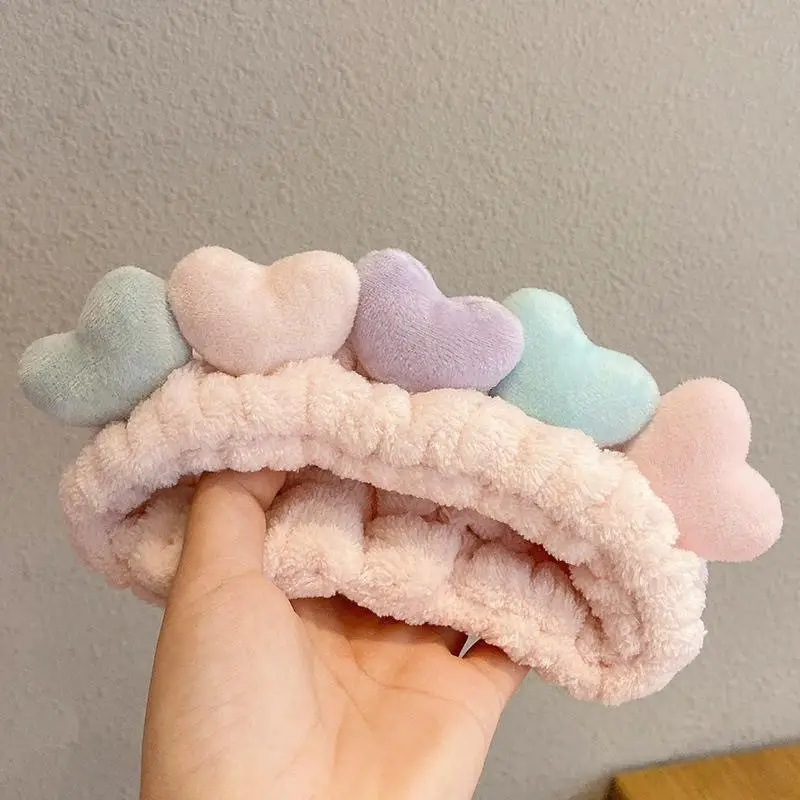 Plush Bear Hairband for Girls Pink Autumn Winter