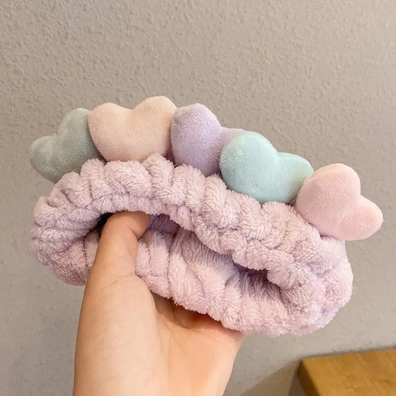 Plush Bear Hairband for Girls Pink Autumn Winter