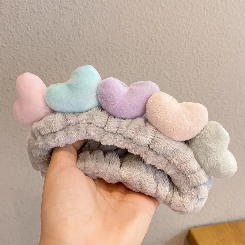 Plush Bear Hairband for Girls Pink Autumn Winter