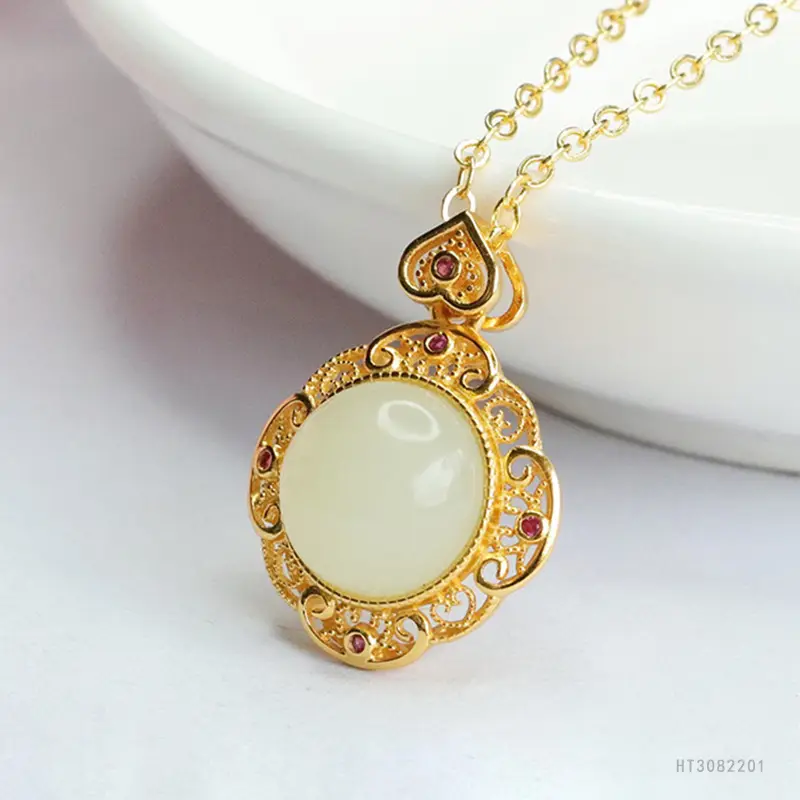 Guan Yu S925 Jade Pendant Necklace with Hetian Jade