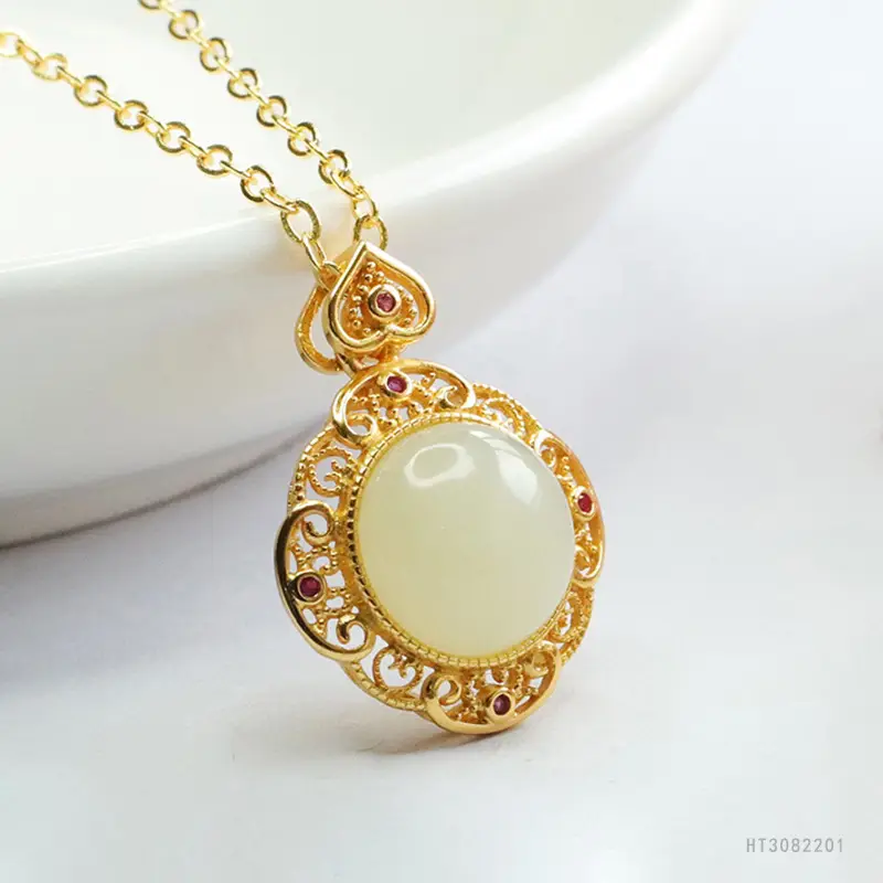 Guan Yu S925 Jade Pendant Necklace with Hetian Jade