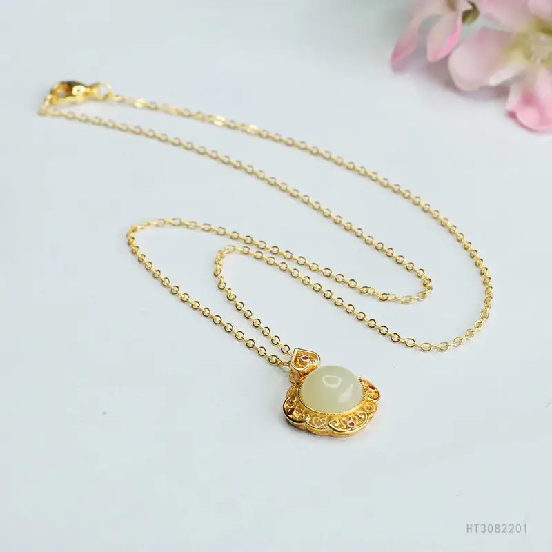 Guan Yu S925 Jade Pendant Necklace with Hetian Jade
