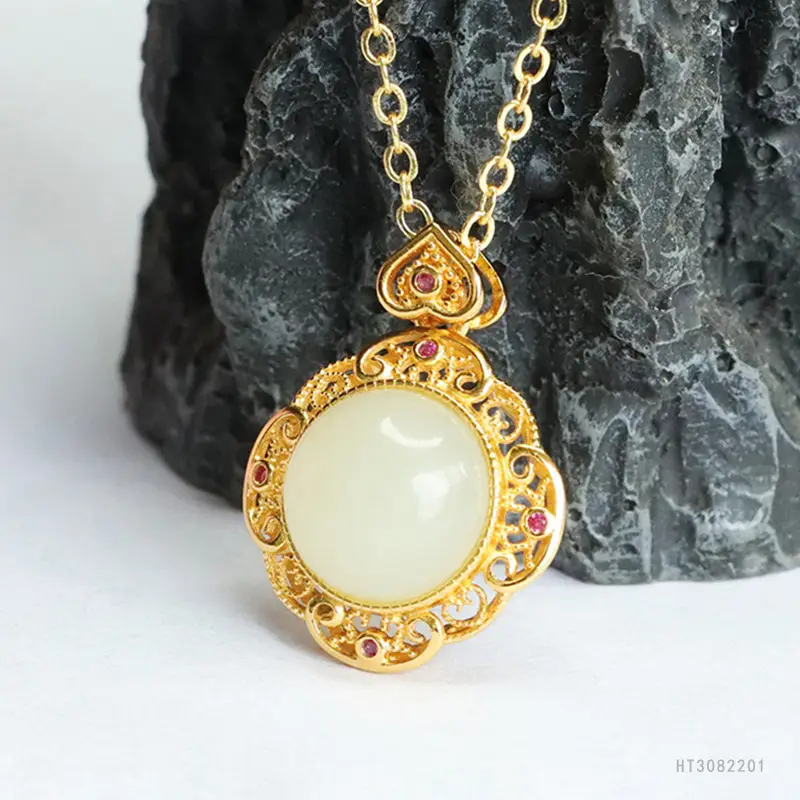 Guan Yu S925 Jade Pendant Necklace with Hetian Jade — feature 10