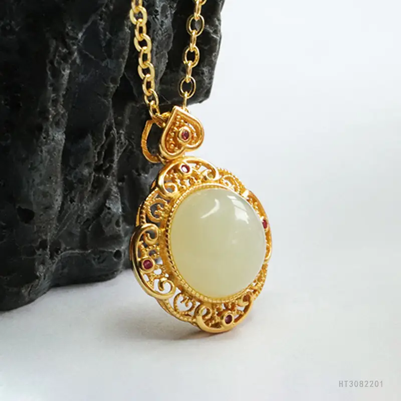 Guan Yu S925 Jade Pendant Necklace with Hetian Jade — feature 11