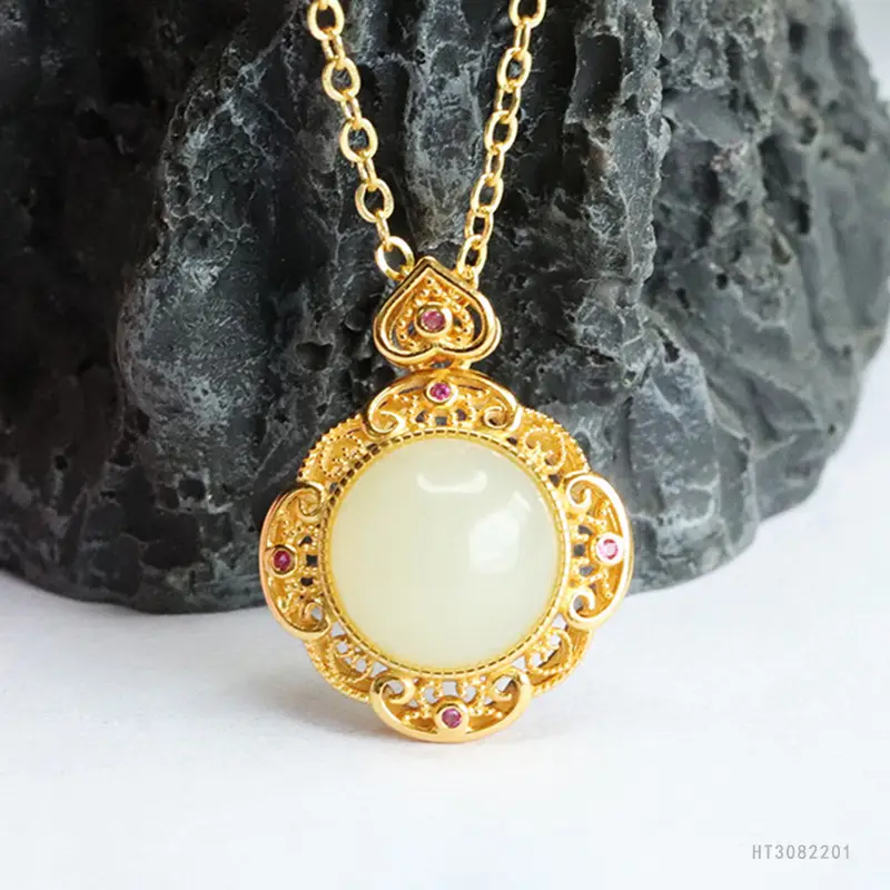 Guan Yu S925 Jade Pendant Necklace with Hetian Jade — feature 9