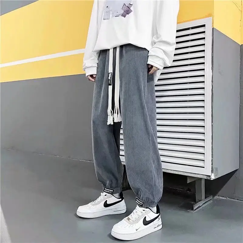 Men's Loose Ankle-Tied Velvet Sweatpants Multi Color - Image 2