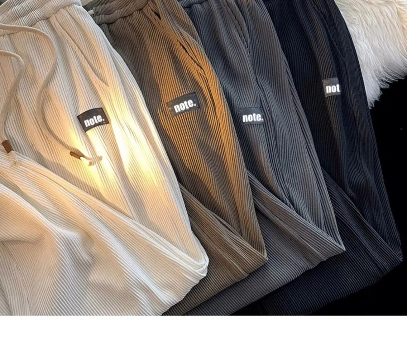 Men's Loose Ankle-Tied Velvet Sweatpants Multi Color - Image 4