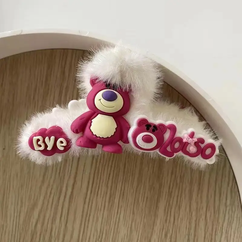Plush Fur Hair Clip with Red Rose Design for Women - Image 12