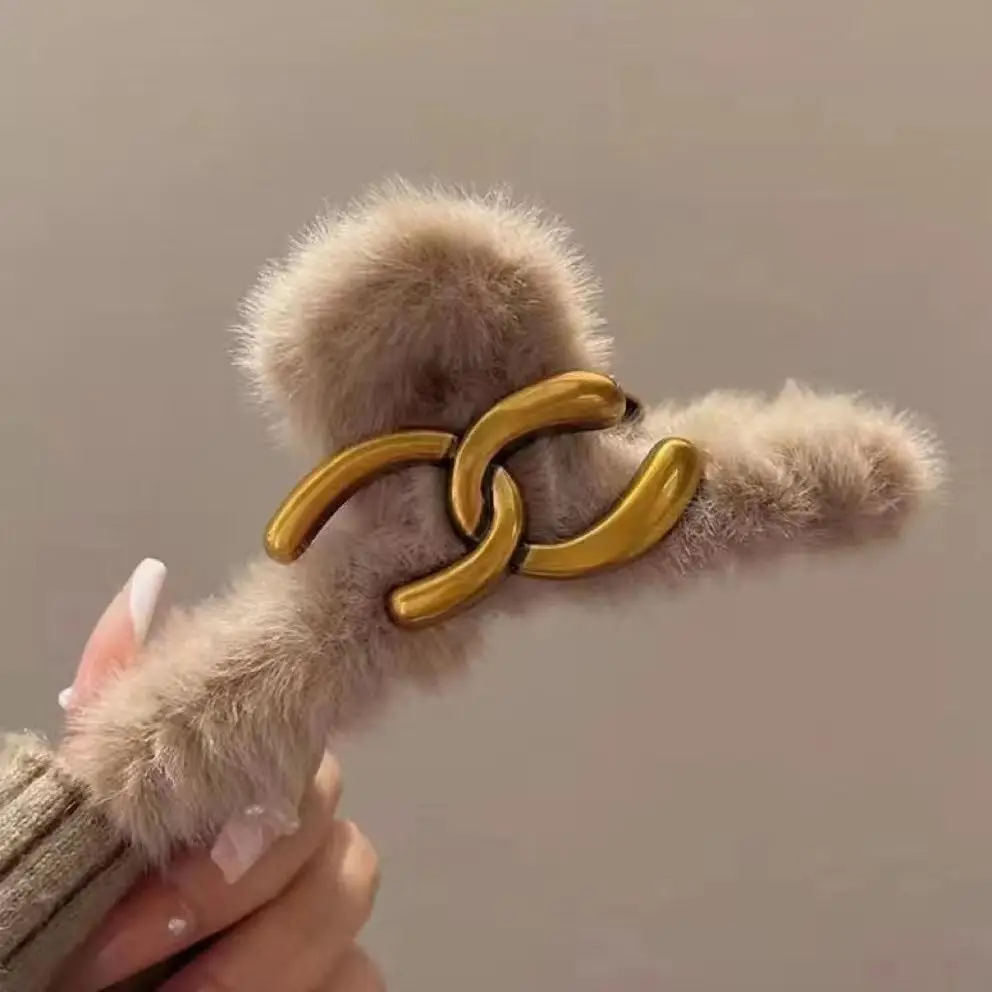 Plush Fur Hair Clip with Red Rose Design for Women - Image 30