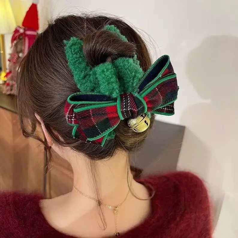 Plush Fur Hair Clip with Red Rose Design for Women - Image 35