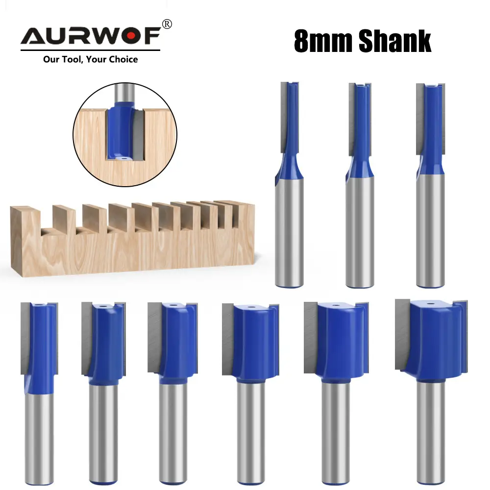 8-Piece Dark Blue Straight Knife Set for Woodworking - Image 12