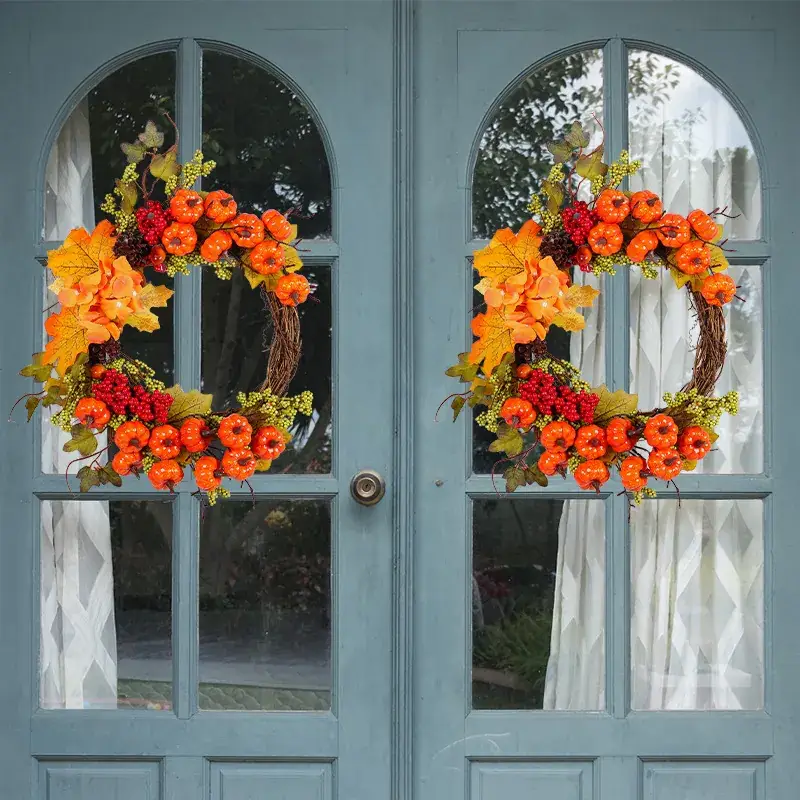 2023 Autumn Pumpkin Rattan Garland for Home Decor - Image 4