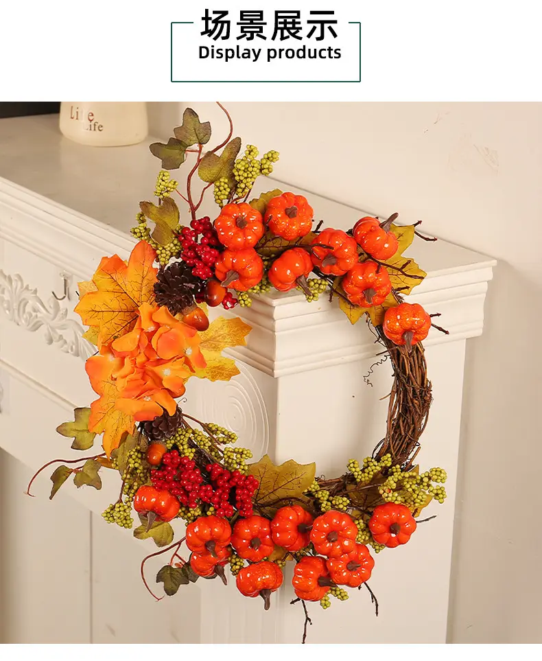 2023 Autumn Pumpkin Rattan Garland for Home Decor — feature 3
