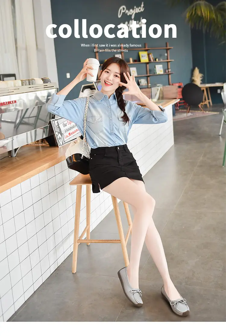 Spring and Autumn Shallow Leather Loafers, Korean Style Large Size Women's Casual Flat Shoes, Slip-On Non-Slip Mom Shoes — feature 1