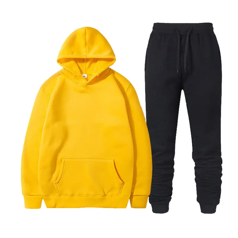 Men Fleece Hoodie Sweatpants Set Maroon - Image 25