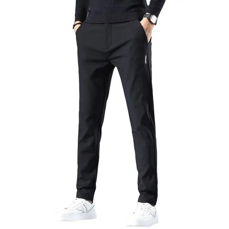 Men's Grey Slim Fit Pants 2024 Spring Autumn Loose Straight Business Casual - Image 10