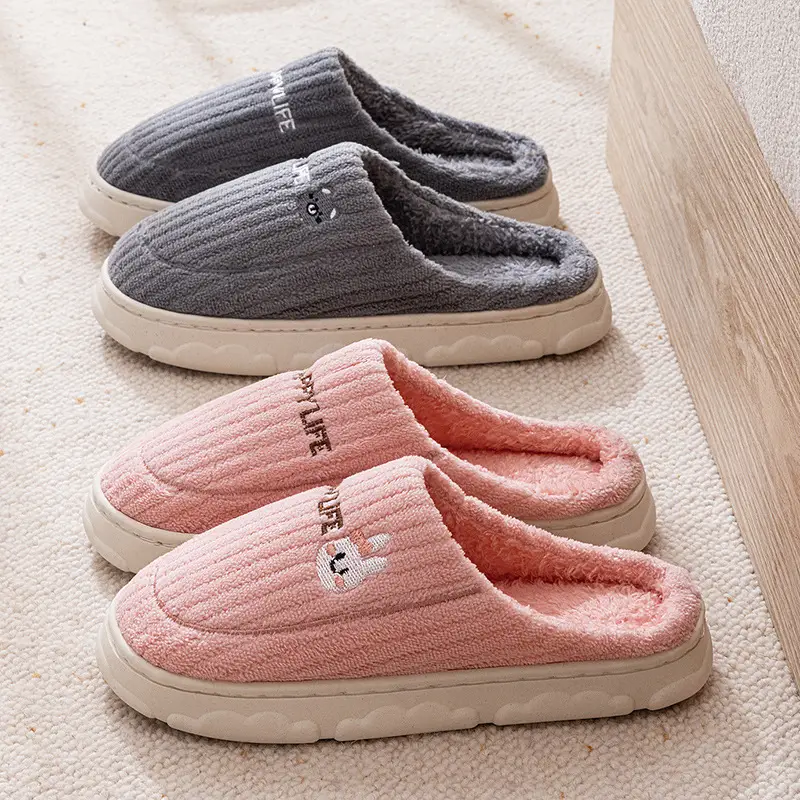 Qida Shun new special home cotton slippers winter non-slip thick-soled men's and women's shoes home warm cotton wholesale - Image 23