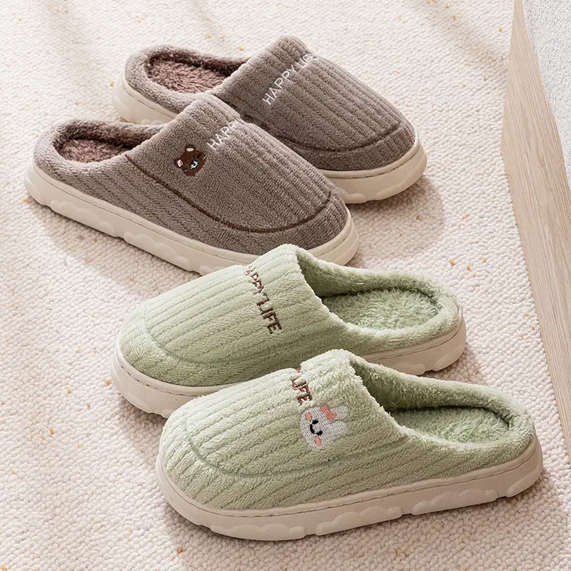 Qida Shun new special home cotton slippers winter non-slip thick-soled men's and women's shoes home warm cotton wholesale - Image 25