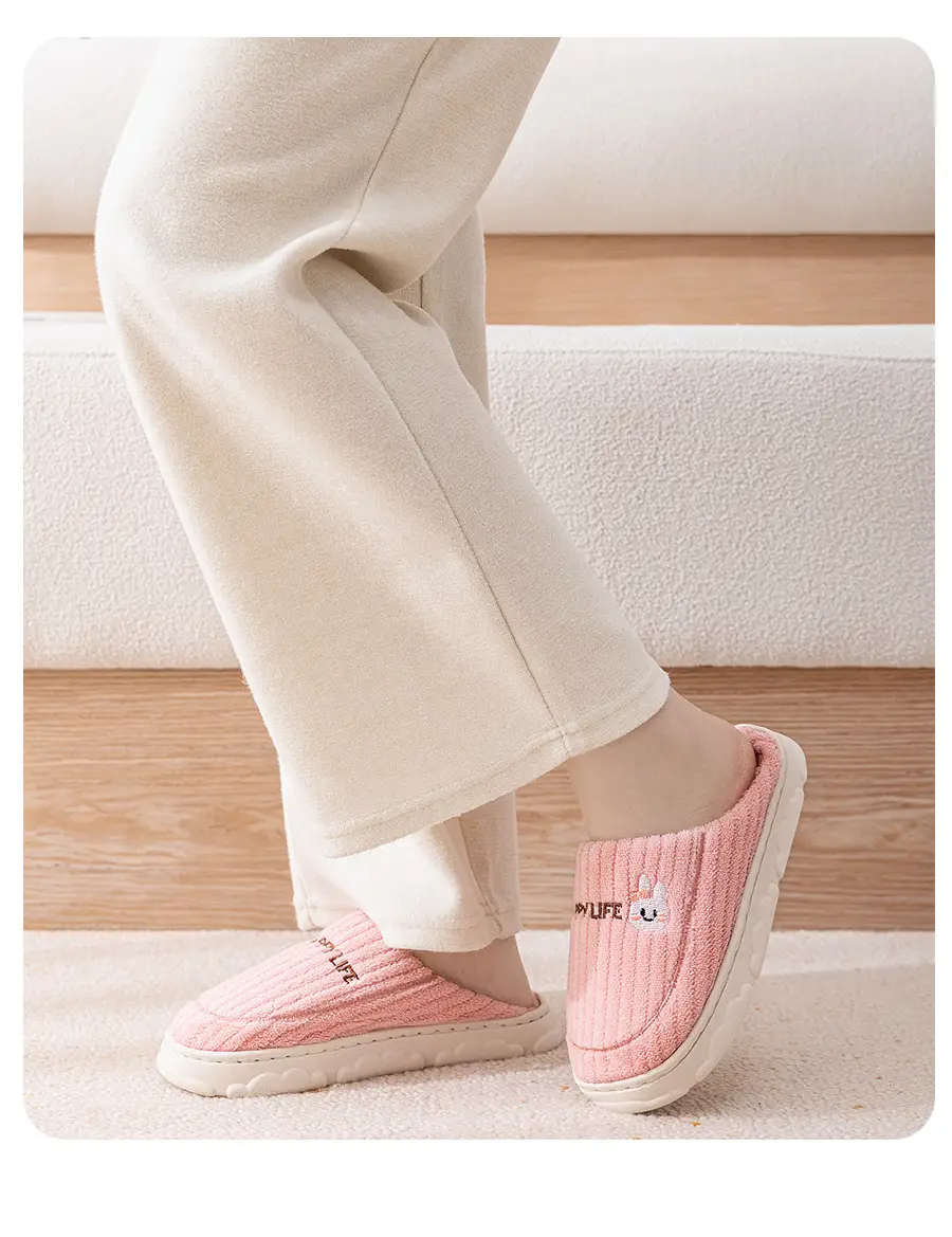 Qida Shun new special home cotton slippers winter non-slip thick-soled men's and women's shoes home warm cotton wholesale — feature 13