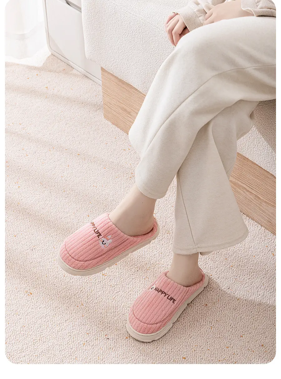 Qida Shun new special home cotton slippers winter non-slip thick-soled men's and women's shoes home warm cotton wholesale — feature 14