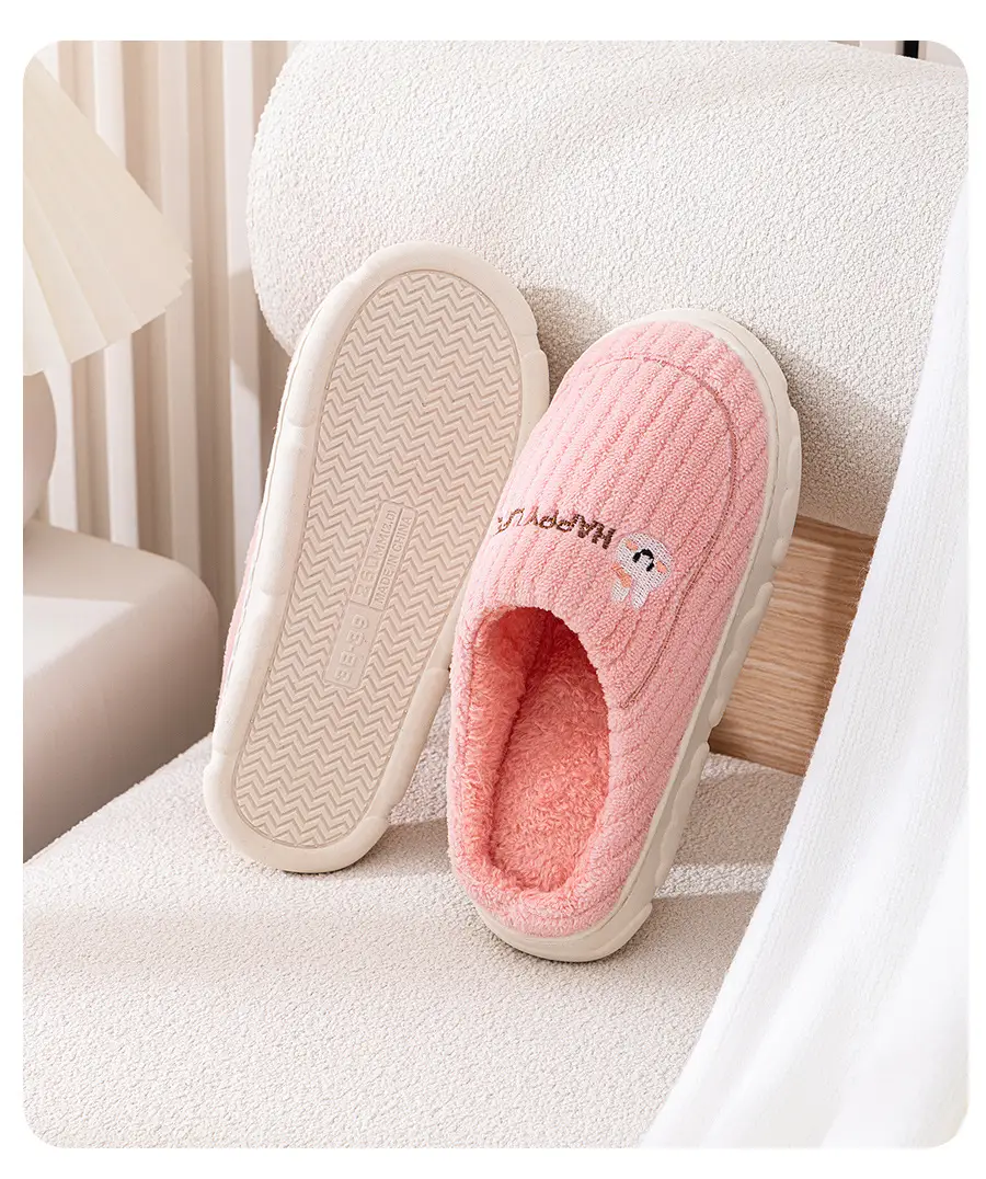 Qida Shun new special home cotton slippers winter non-slip thick-soled men's and women's shoes home warm cotton wholesale — feature 16