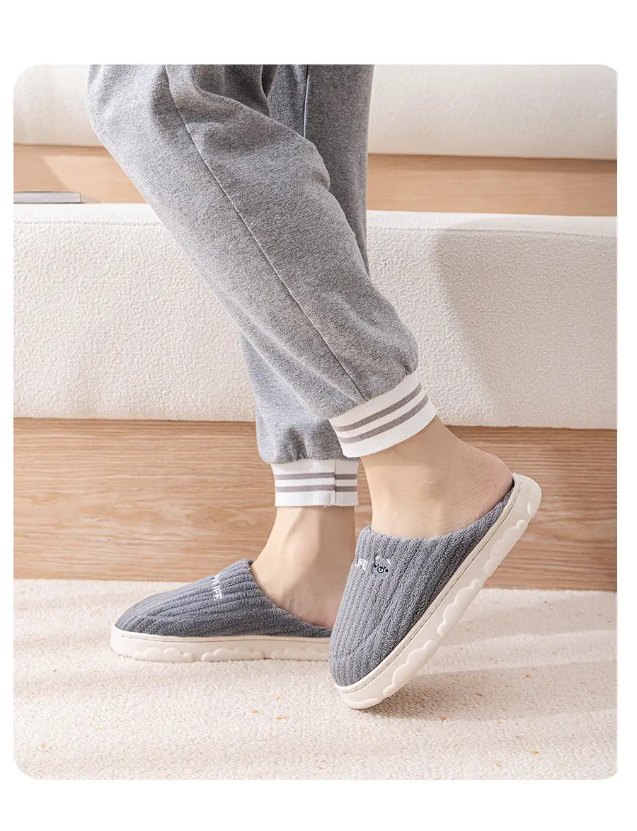 Qida Shun new special home cotton slippers winter non-slip thick-soled men's and women's shoes home warm cotton wholesale — feature 18