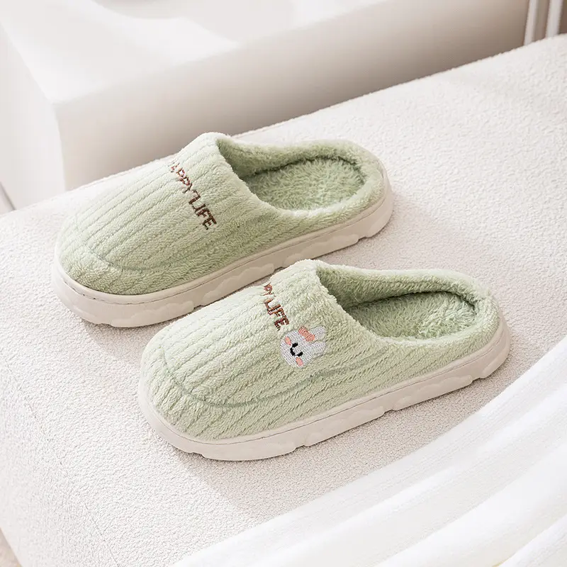 Qida Shun new special home cotton slippers winter non-slip thick-soled men's and women's shoes home warm cotton wholesale - Image 3