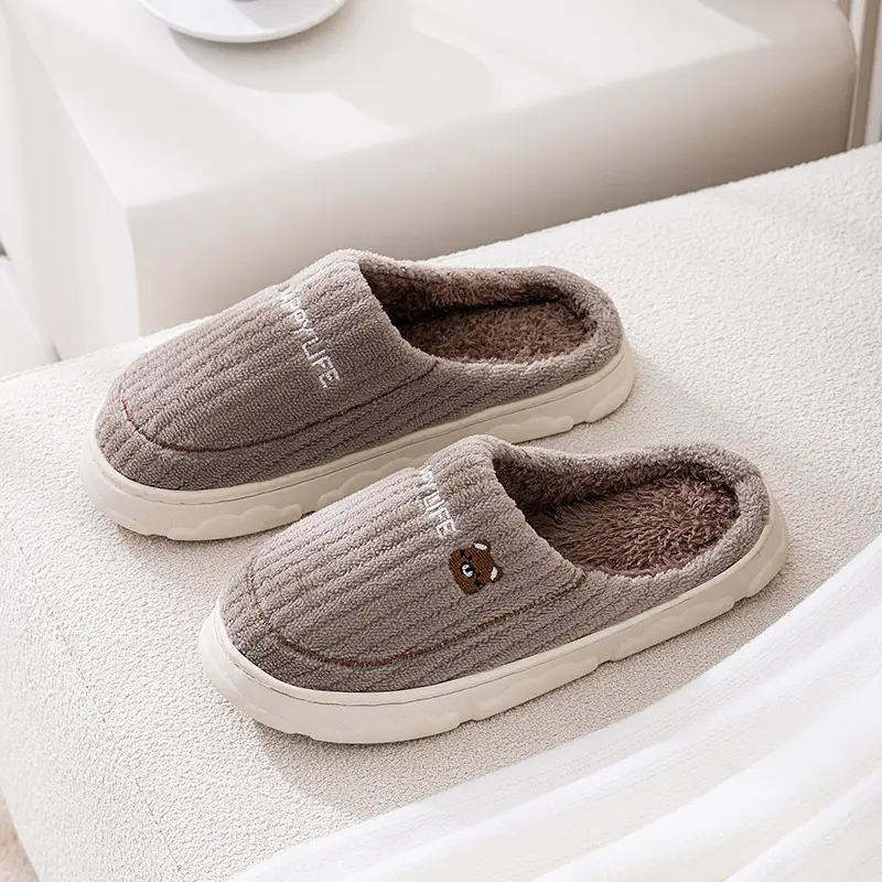 Qida Shun new special home cotton slippers winter non-slip thick-soled men's and women's shoes home warm cotton wholesale - Image 4