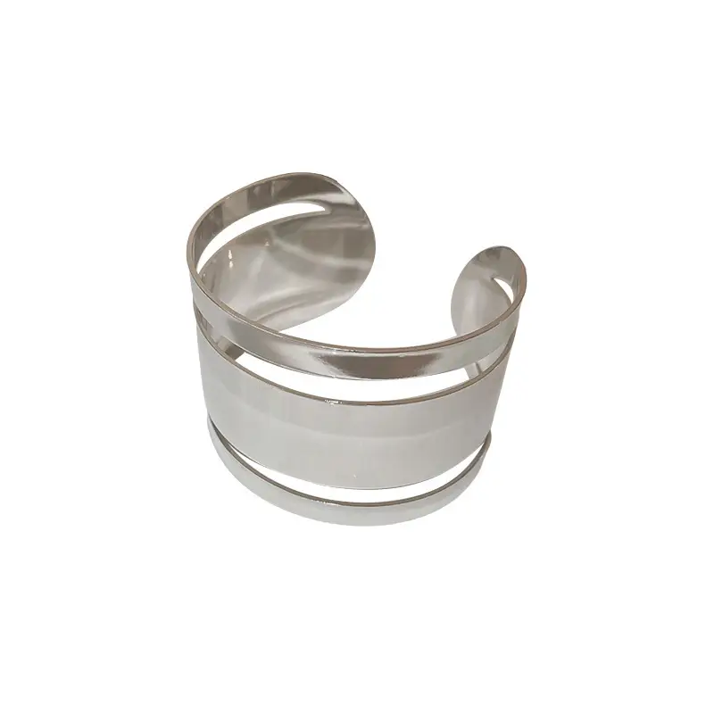 Double-layer hollow arm ring open bracelet European and American exaggerated metal style bracelet fashion high sense bracelet light luxury bracelet