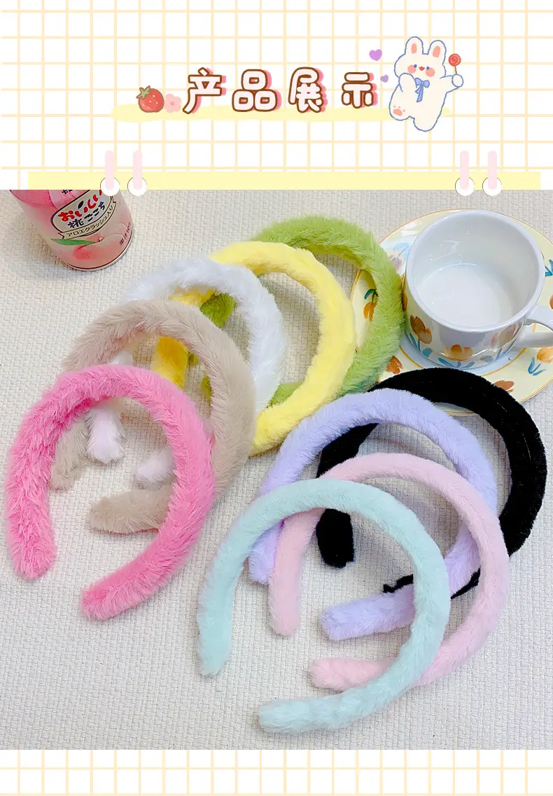 Green Furry Plush Headband for Girls Winter Use — feature 8