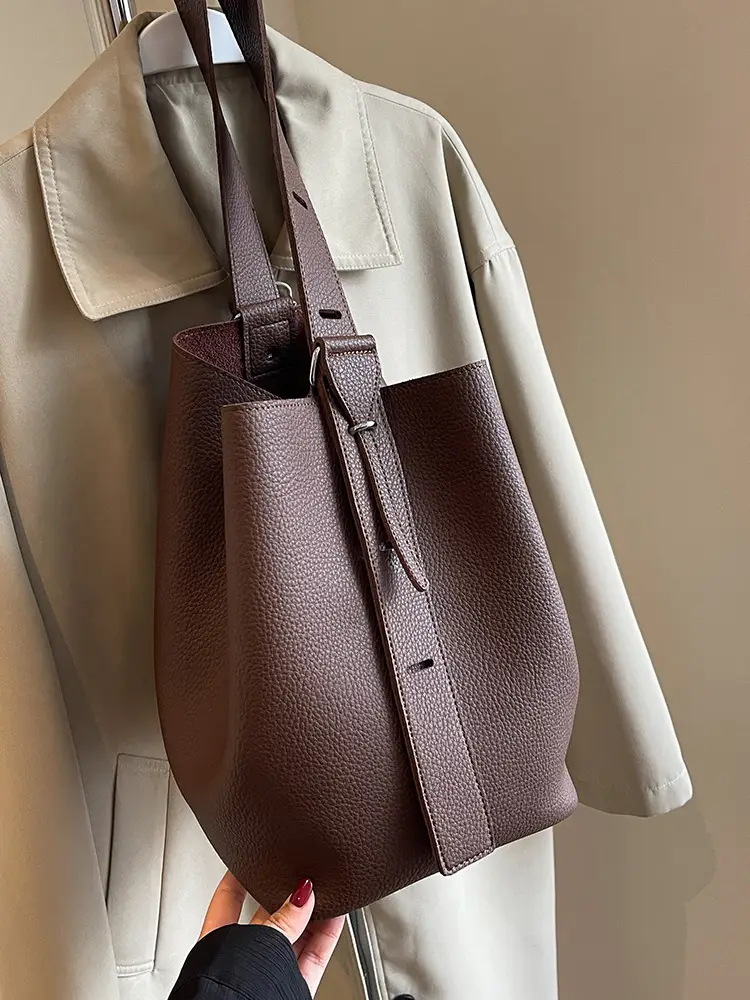 Women's Retro Underarm Bucket Bag 2023 New Casual Shoulder Bag - Image 4